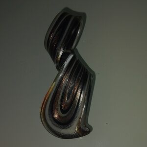 Silver, Copper, and Black Swirled Glass Pendant